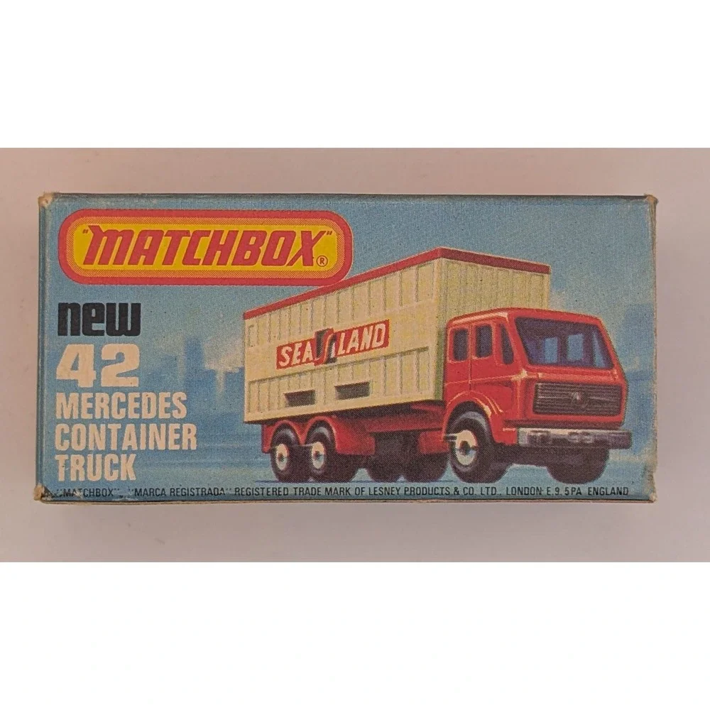 Matchbox Superfast 42 Mercedes Container Truck Sea-Land Red Lesney England Boxed